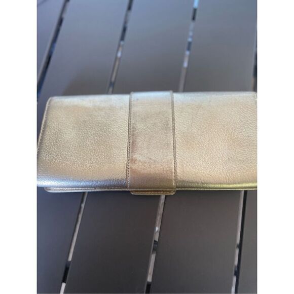 Michael Kors Sutton Gold Metallic Clutch - Picture 13 of 15